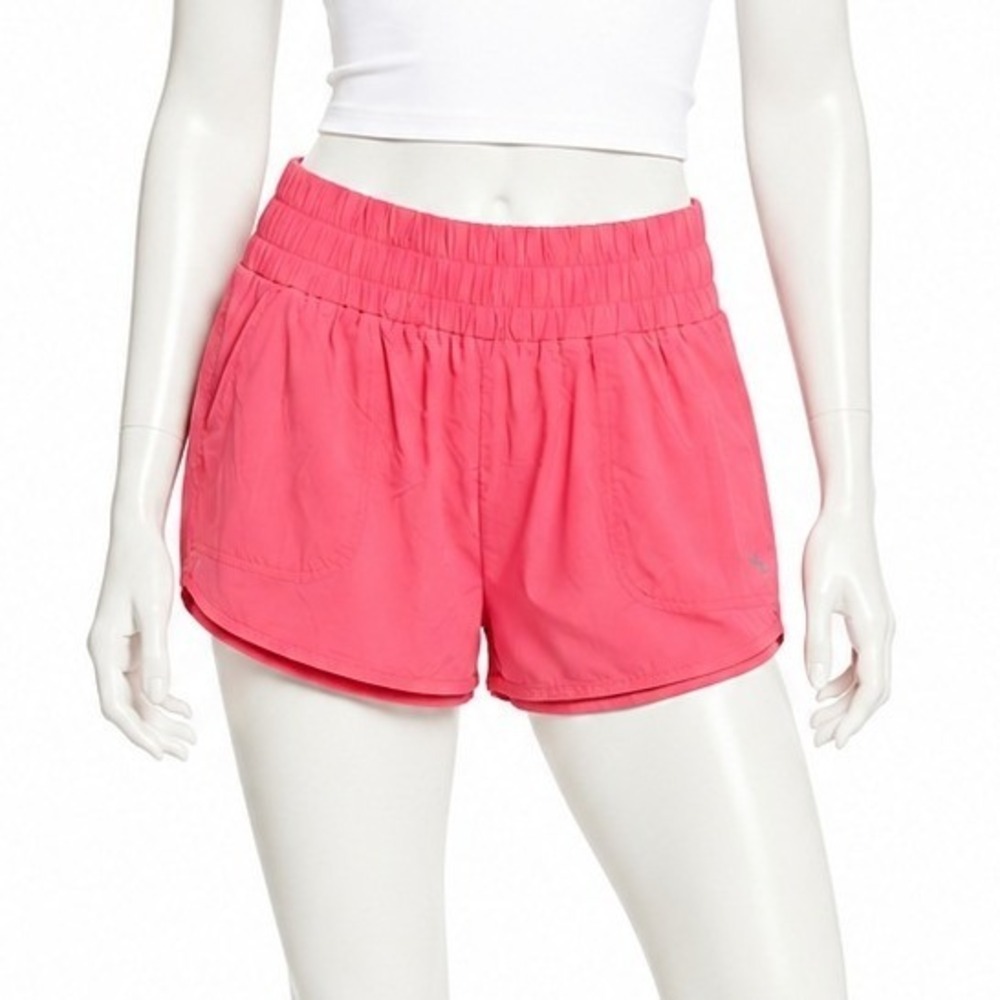 JoyLab Women Athletic Shorts Sunkiss Pink Smocked Waist XL